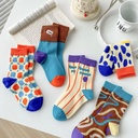 Colorful Kids Cotton Socks, Different Patterns - 10 Pairs