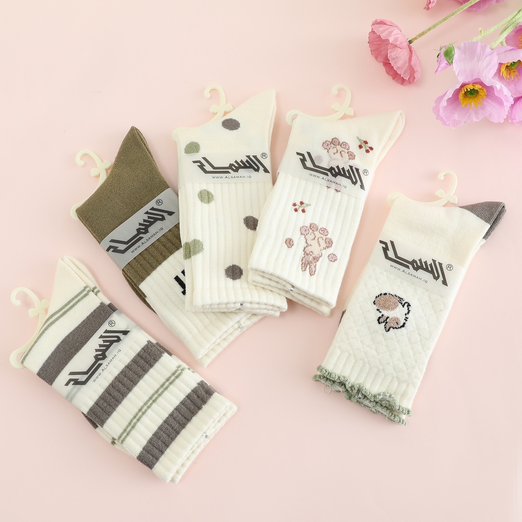 "Cashmere" Women's Crew Winter Socks - Set of 5 Pairs