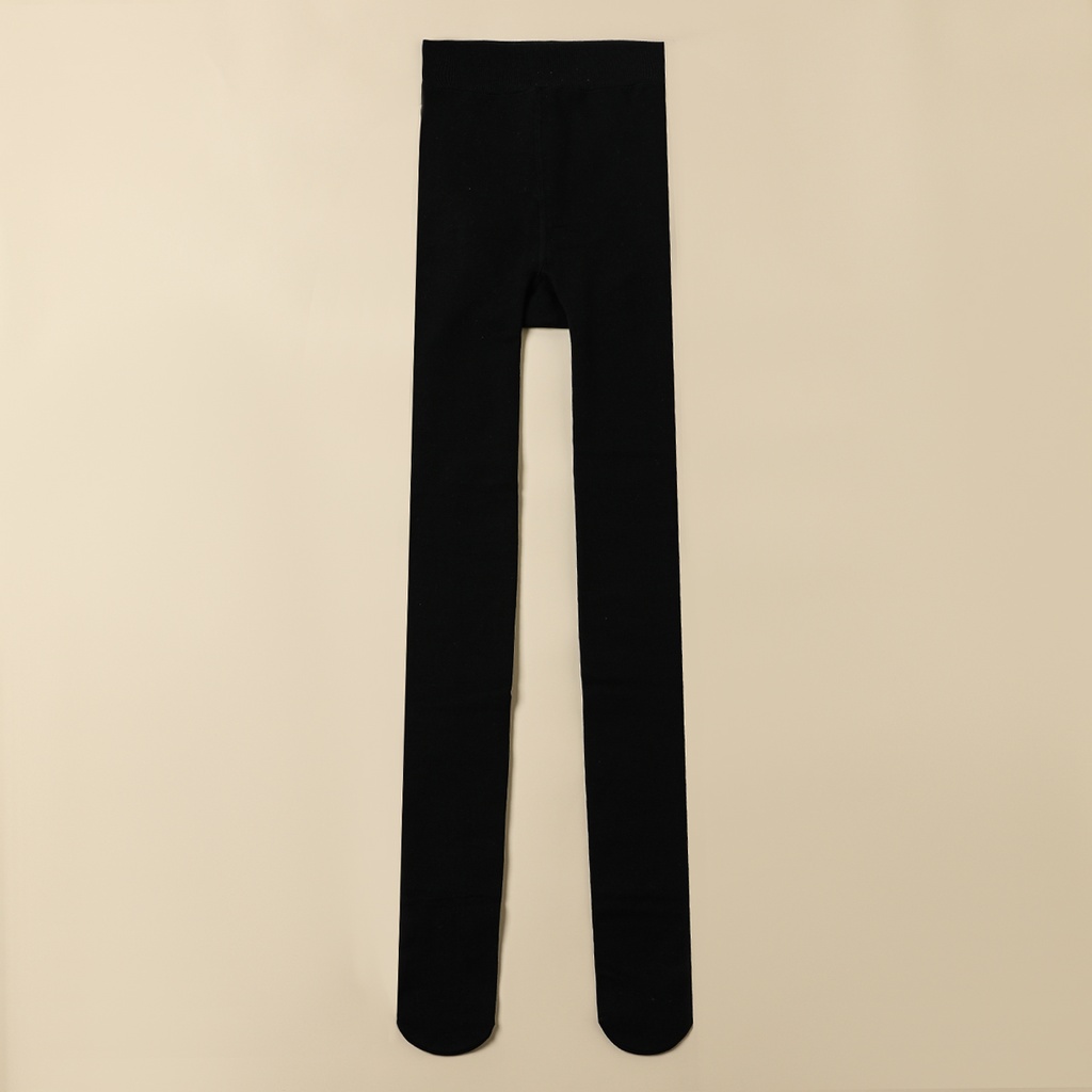 [TP600-Black/12-14] كولون قطني بناتي مبطن فرو ناعم (اسود, 12 - 14  سنة)