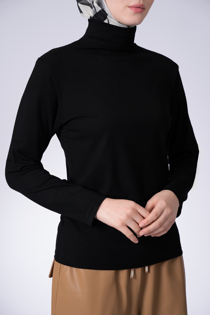 [JN1-B/XL] بدي هاينك نسائي كلاسيك كم طويل (اسود, XL)