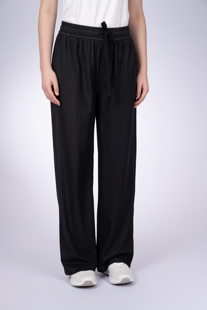 [KM1059-Black/54] بنطرون نسائي سويت بانتس شكل الجينز بجيوب امامية (اسود, 54)