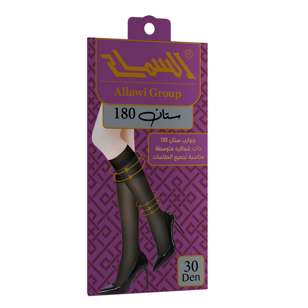 [180-B] جوارب "ستان" حتى الركبة 30  دنير  (اسود)