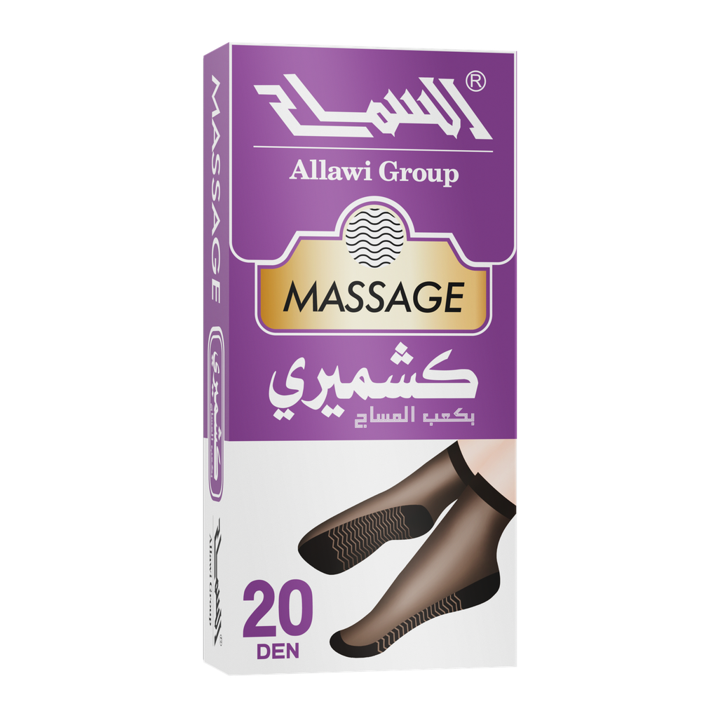 [140-B] جوارب بنطرون "كشميري" سوكيت 20  دنير بكعب مساج (اسود)