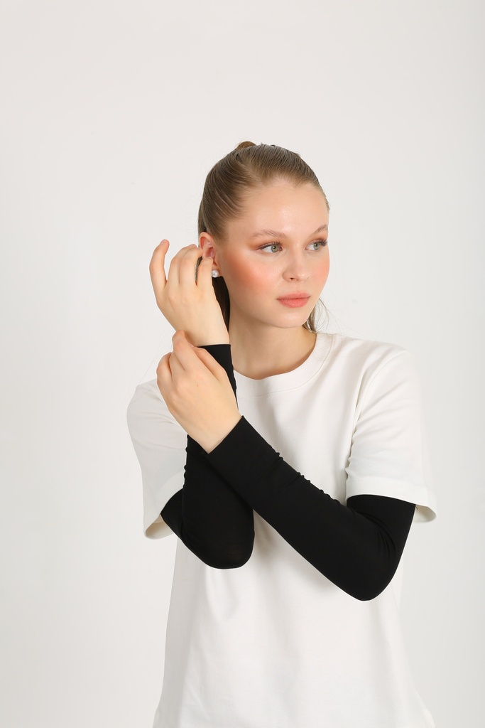 [HD30-B] Cotton Arm Cover Plain (Black)