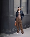Leather Pants with Elastic Waist Band