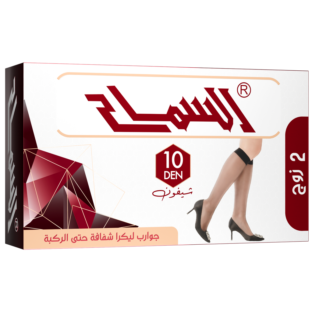 جوارب "شيفون" 10 دنير حتى الركبه - علبة اقتصادية 24 زوج