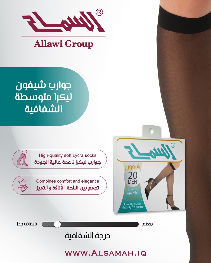 "Chiffon" Knee-High 20 Den Sheer Socks 