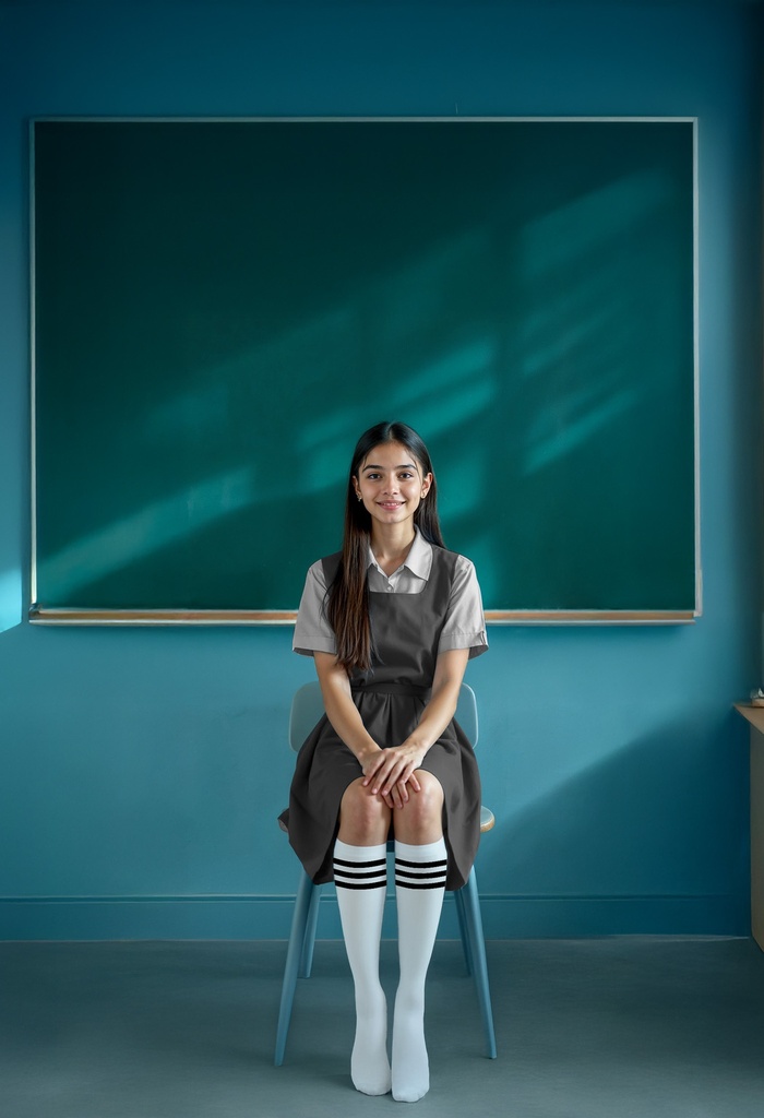 "New Generation" Knee-High Socks with 3 Stripes for Girls