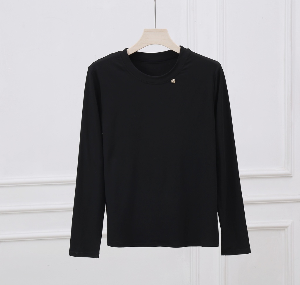 [LG403-Black/XL] Full Sleeve Cotton Modal T-Shirt (XL, Black)
