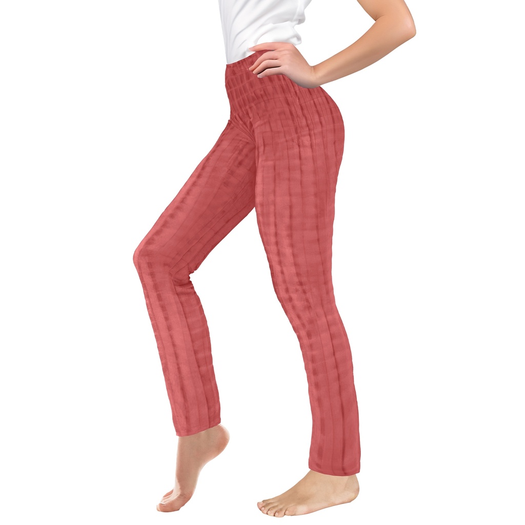 Thermal Velvet Pants with Square Patterns