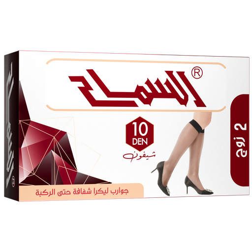 جوارب "شيفون" 10 دنير حتى الركبه - علبة اقتصادية 24 زوج
